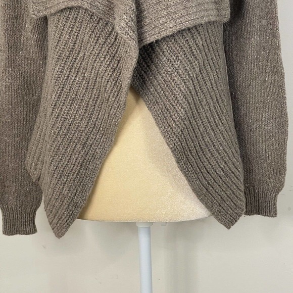 Lauren Ralph Lauren Wool Alpaca Blend Cardigan Size XS Brown Drape Front - Picture 4 of 10